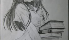 漫画人物图片女生素描,青春校园里的清新少女